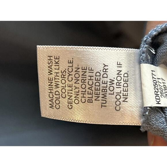 J. Jill Womens Dress Sz Medium Blue Cap Sleeve V Neck Embroidered Classic - Picture 6 of 6